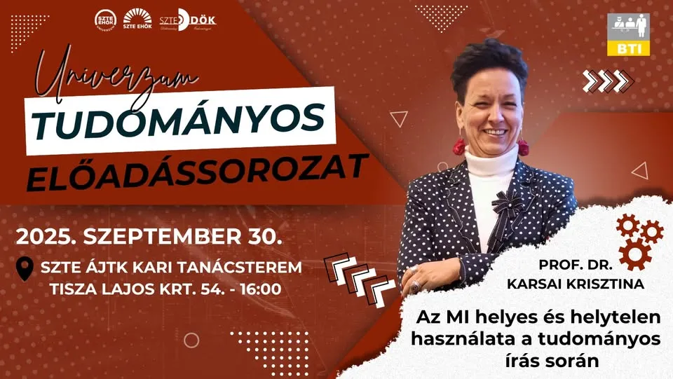 UNIVERZUM Tudományos Előadássorozat II. - Prof. Dr. Karsai Krisztina